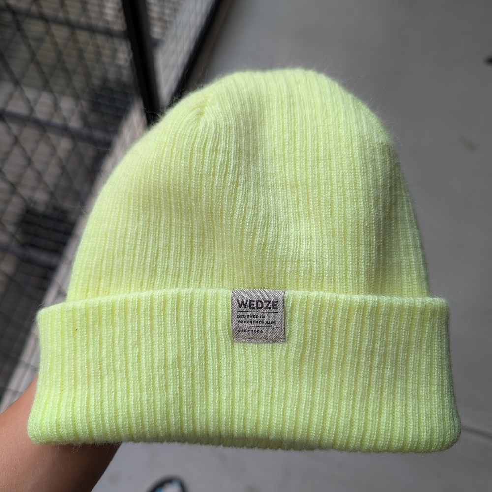 Wedze Vibrant Yellow Knit Beanie Decathlon